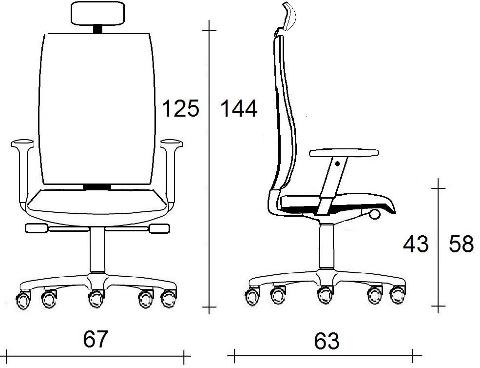 TALIN Кожаное кресло руководителя с 5 спицами и подголовником sun-id-1462113 - Вид №2