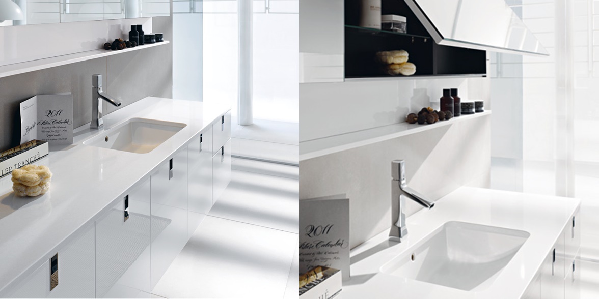 Комбинация ванной комнаты FLY128 в отделке B05 Marmoresina Polare / 141 Bianco MILLDUE FLY - Вид №1