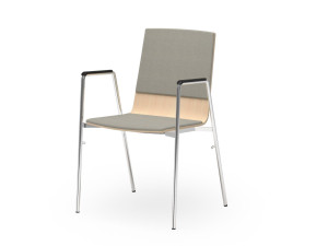 Деревянный штабелируемый стул для конференций с подлокотниками