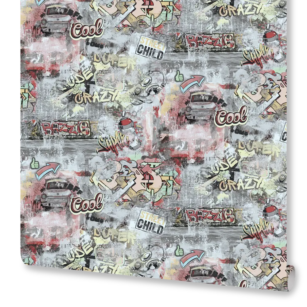 Обои флизелиновые Euro Decor Street ART серые 1.06 м 7096-22 83396644 STLM-2011615