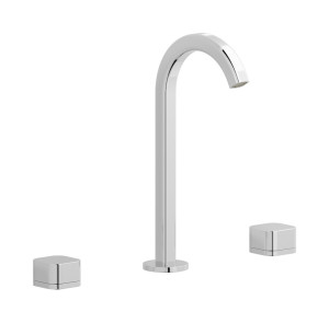 Смеситель для раковины на 3 отверстия с коротким изливом в комплекте с донным клапаном. WE ARE IB eo392cc_1 Chrome Elio