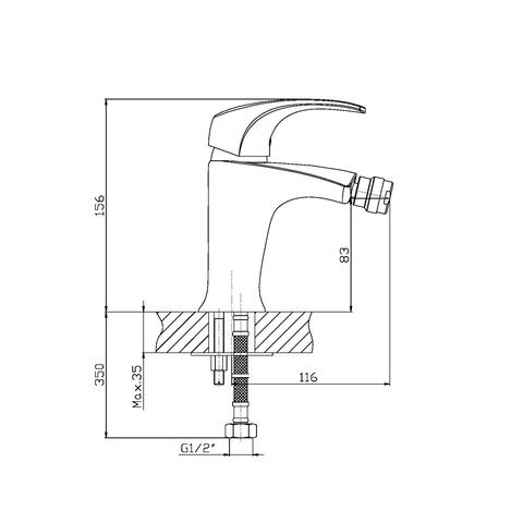 Orange Astin M21-031cr однорычажный смеситель для биде Хром sun-id-1516905 - Вид №1