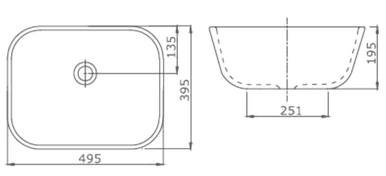 CL3003 Раковина накладаная SSWW CL  - Вид №2