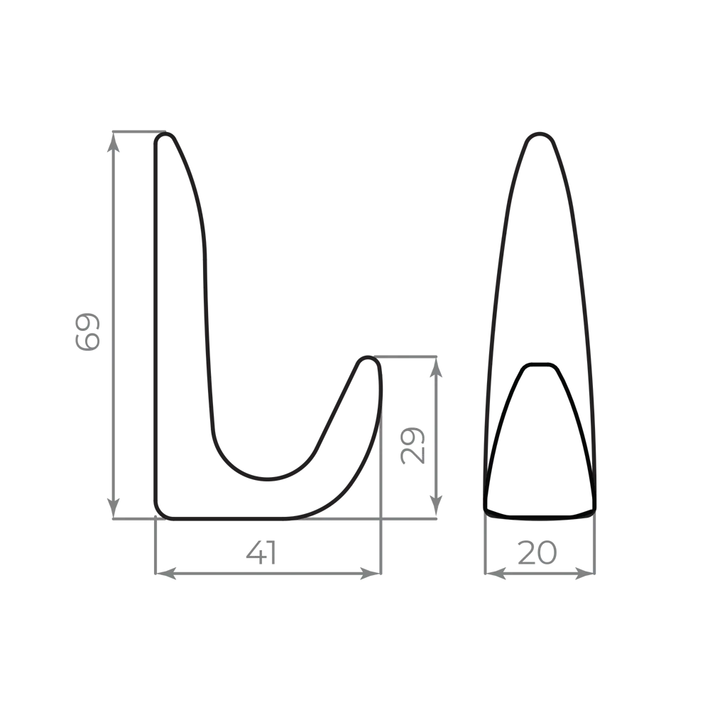 Крючок мебельный Ajax MB-LM/K-002 цвет матовый никель STLM-2168315 - Вид №5
