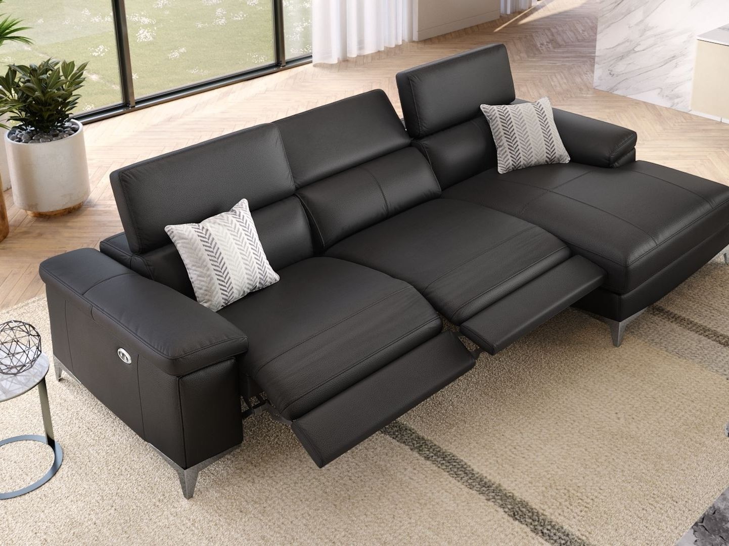 Кожаный диван с полуостровом Sofanella Venosa ARCH-00079818 - Вид №2