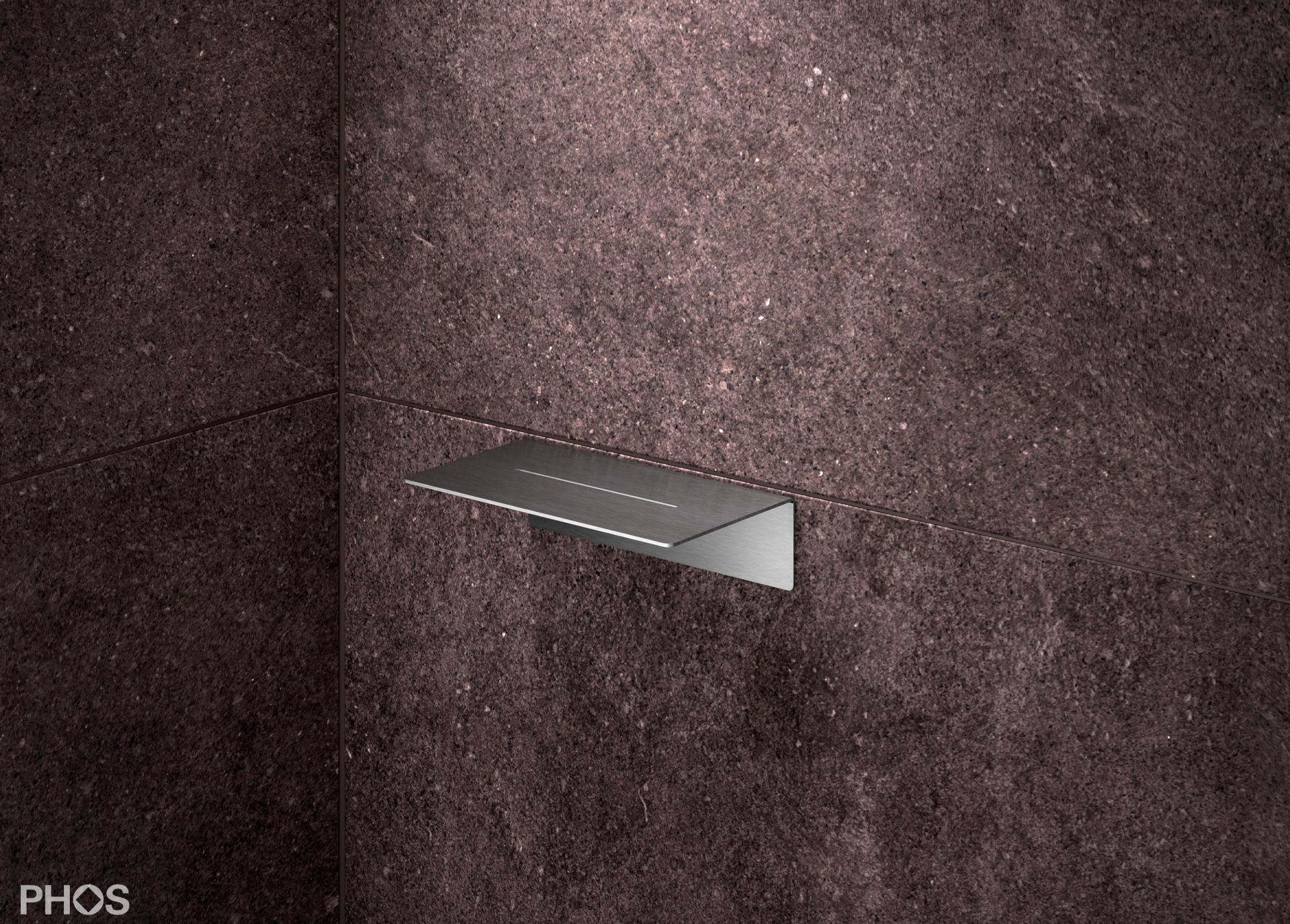 DA170K Клееная душевая полка, длина 17 x глубина 8 см, шлифованная вручную PHOS  - Вид №3