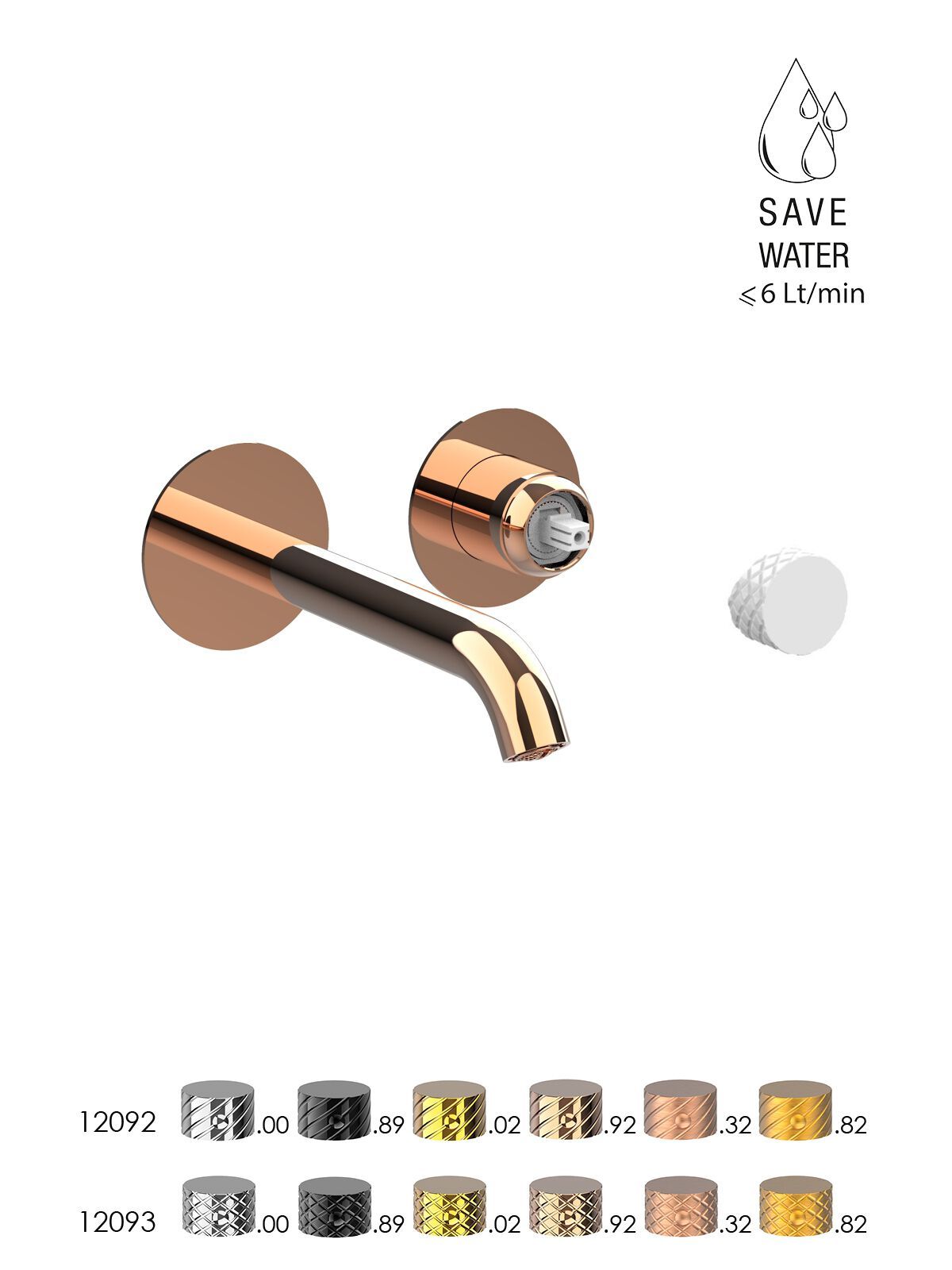 Смеситель для раковины с 2 отверстиями и ограничителем расхода Rubinetterie Frattini Pepe XLS ARCH-00007424 - Вид №4