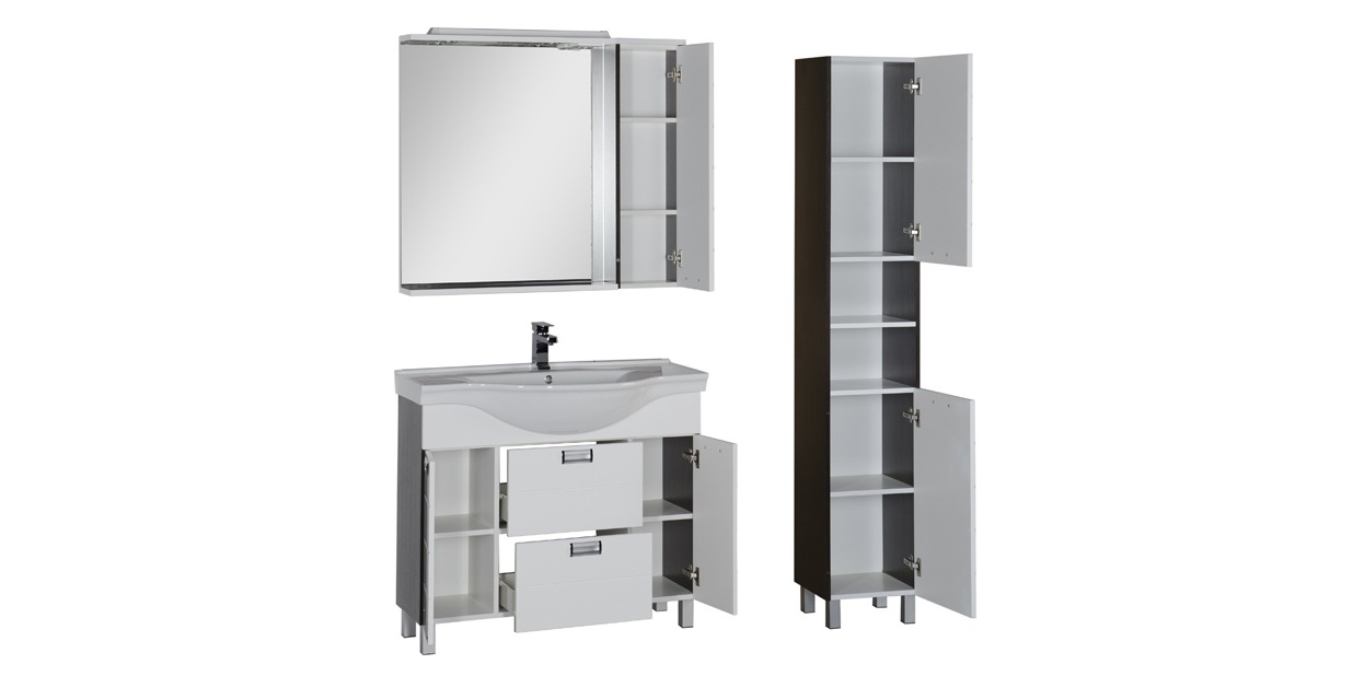 Комплект мебели Aquanet Сити 100 белый/венге 00173201 - Вид №3