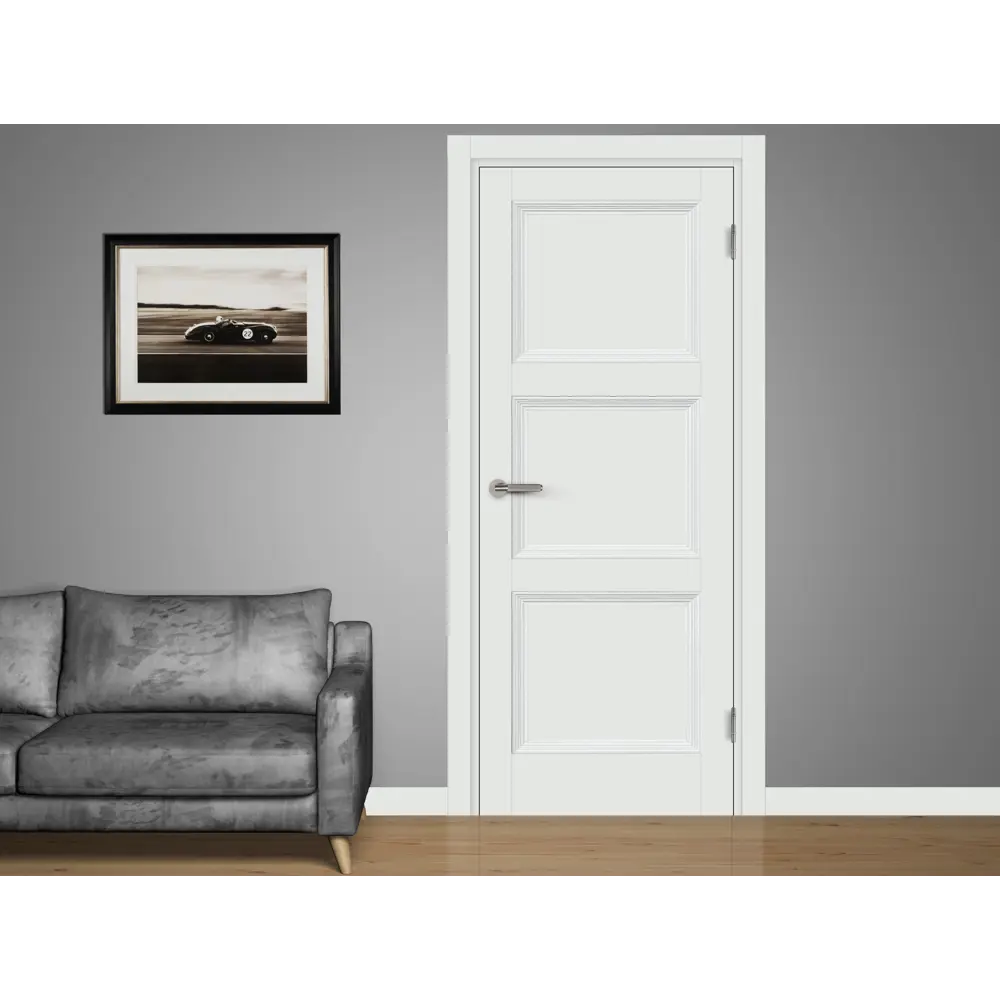 Комплект двери Трилло глухая 60x200 см Hardflex белый без доборов МАРИО РИОЛИ STLM-2114507 - Вид №1