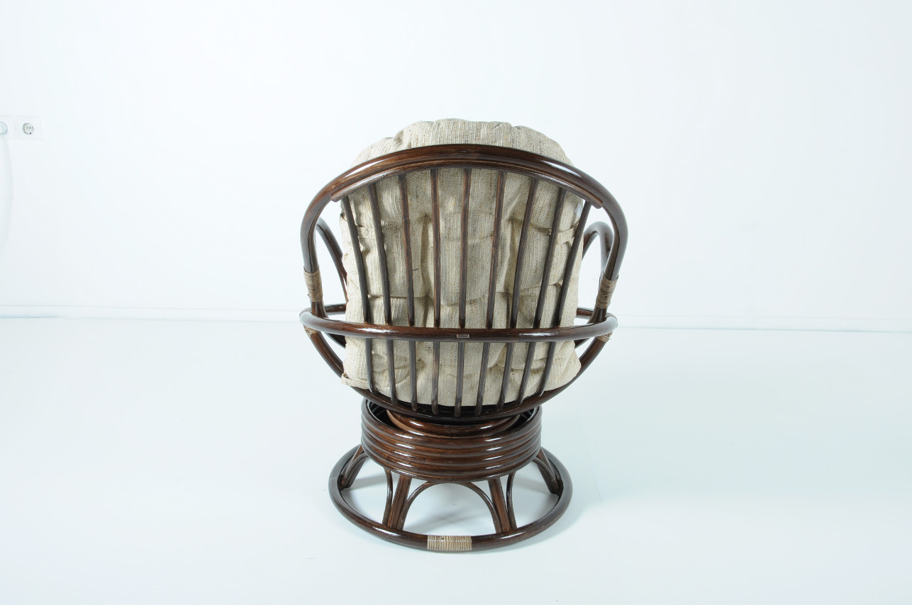 Кресло вращающееся темно-коричневое с подушкой "Темный коньяк" VINOTTI  00-3885256 Коричневый  - Вид №3