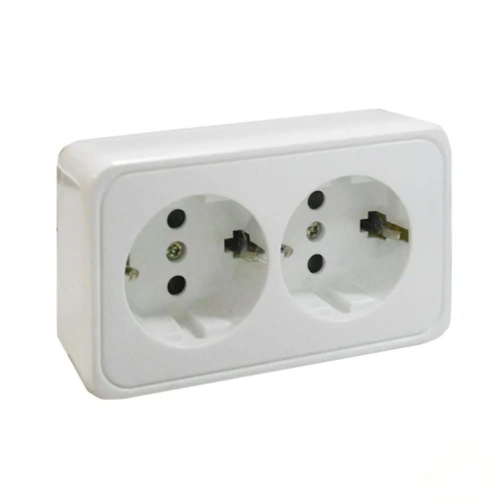 Розетка LK STANDARD 2-ая, с заземлением со шторками, белая 13437025 STLM-2033651 