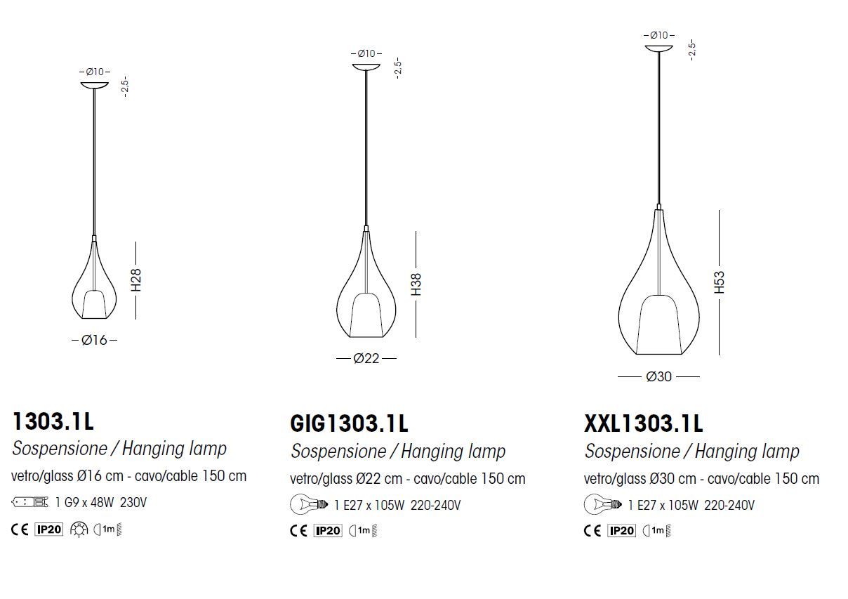 Металлический подвесной светильник из боросиликатного стекла Cangini & Tucci ARCH-00138110 - Вид №7
