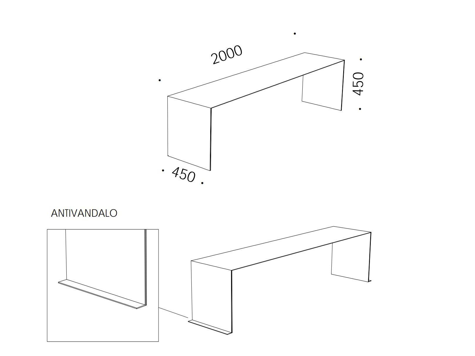Стальная скамья Corten™ без спинки со встроенным освещением Renzo Serafini SEDUTA LUNGA ARCH-00063365 - Вид №5