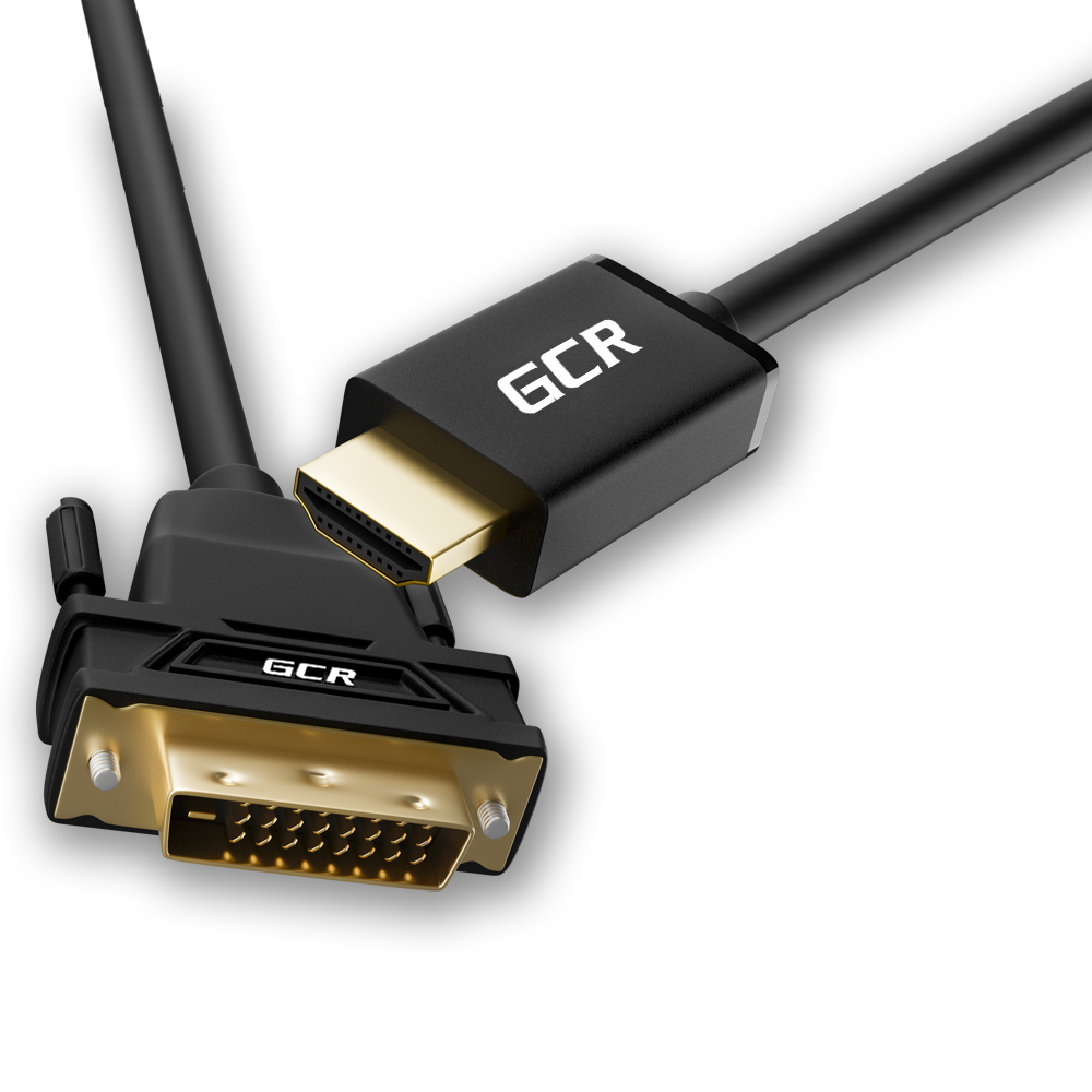 GCR-51510 кабель hdmi-dvi 15.0m черный, od8.0mm, 28/26 awg, позолоченные контакты, 19pin am / 24+1m am dual link, тройной экран, Greenconnect Santreyd  - Вид №1