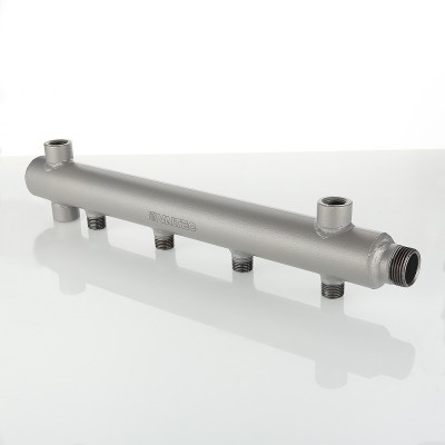 VTc.510.BS.060402 Коллектор из стали с межосевым расстоянием выходов 100 мм Valtec 1", 2 x 1/2"  - Вид №1