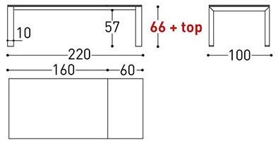 Varaschin Садовый стол раздвижной из hpl Dolmen 182l - Вид №4
