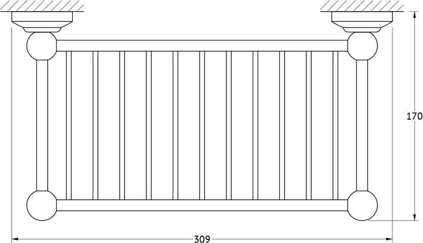 STI 407 Полочка-решетка 31 cm 3SC STILMAR ANTIQUE SILVER Treesseci 3SC - Вид №1
