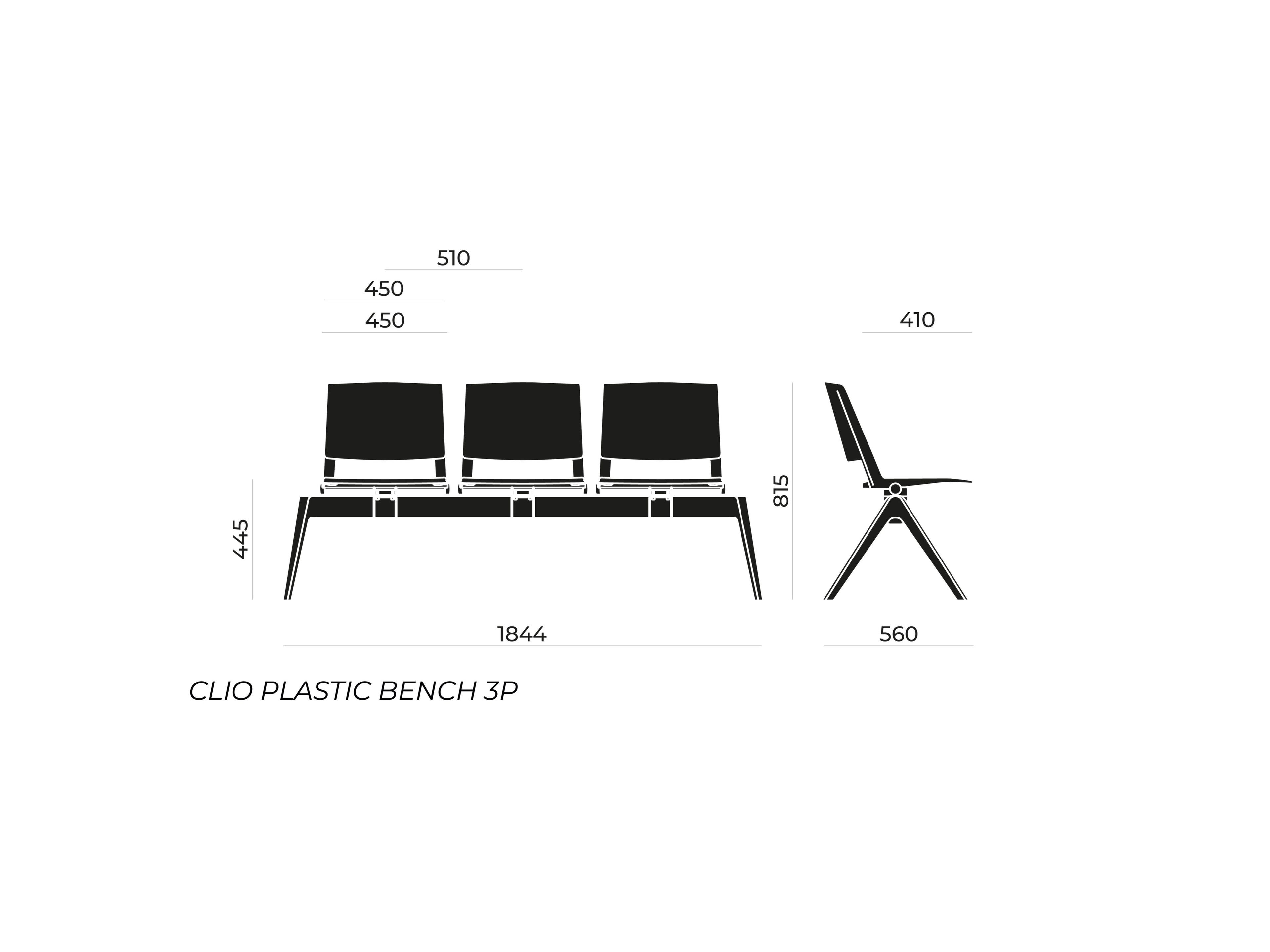 Сидение на пластиковом напольном баре Nahu Clio Plastic Bench ARCH-00151395 - Вид №8