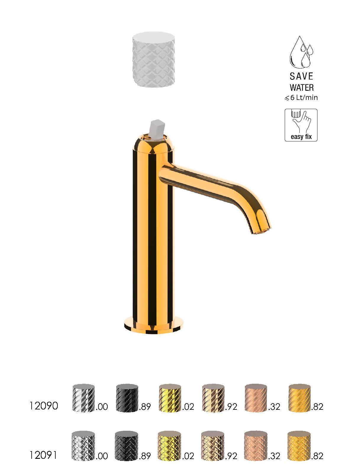 Однорычажный смеситель для раковины с автоматическим сливом Rubinetterie Frattini Pepe XLS ARCH-00096674 - Вид №8