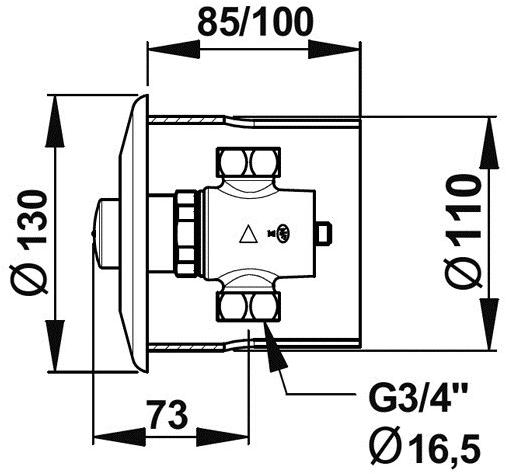 Порционный кран Presto P 50 B 38222 для душа 38222.0 - Вид №1
