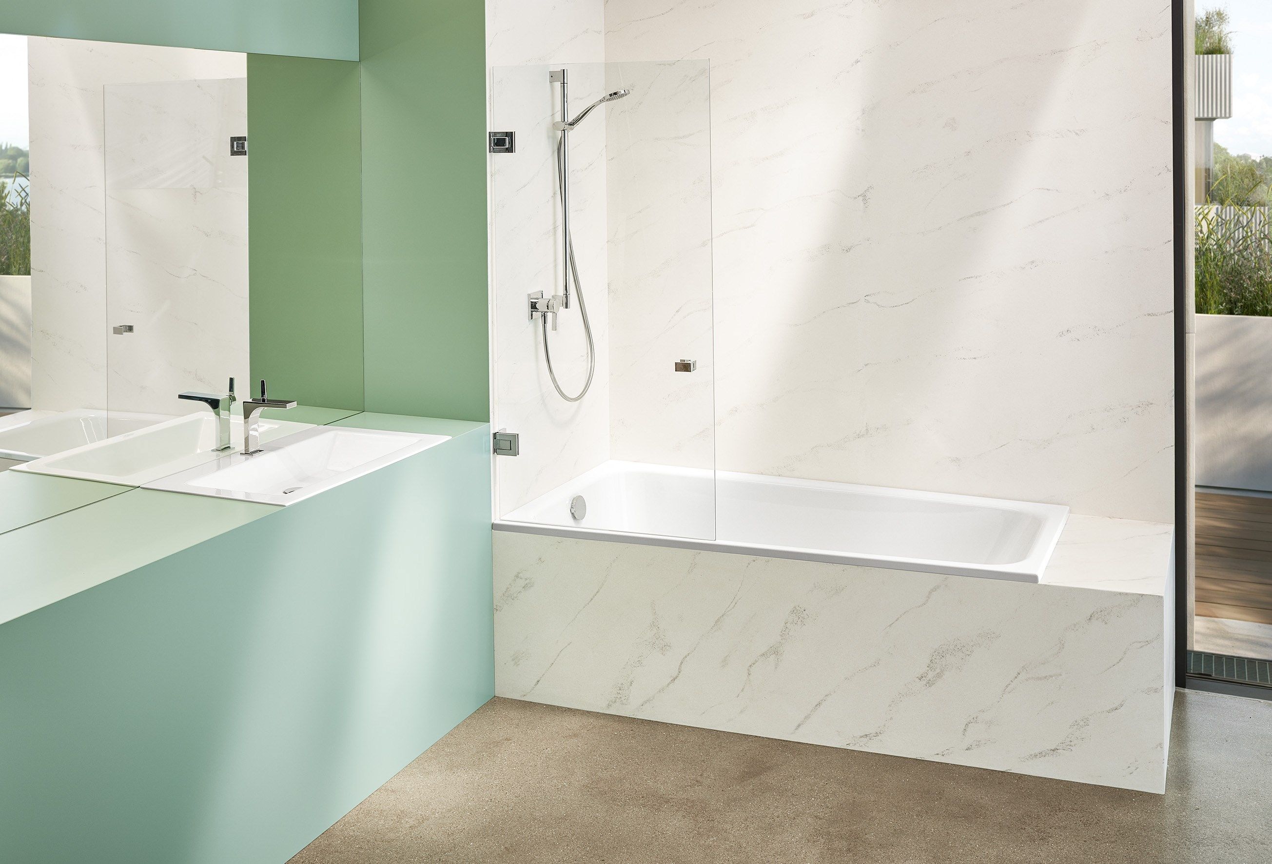 Встраиваемая стальная ванна с душем Bette BETTESPACE M ARCH-00009675 - Вид №1