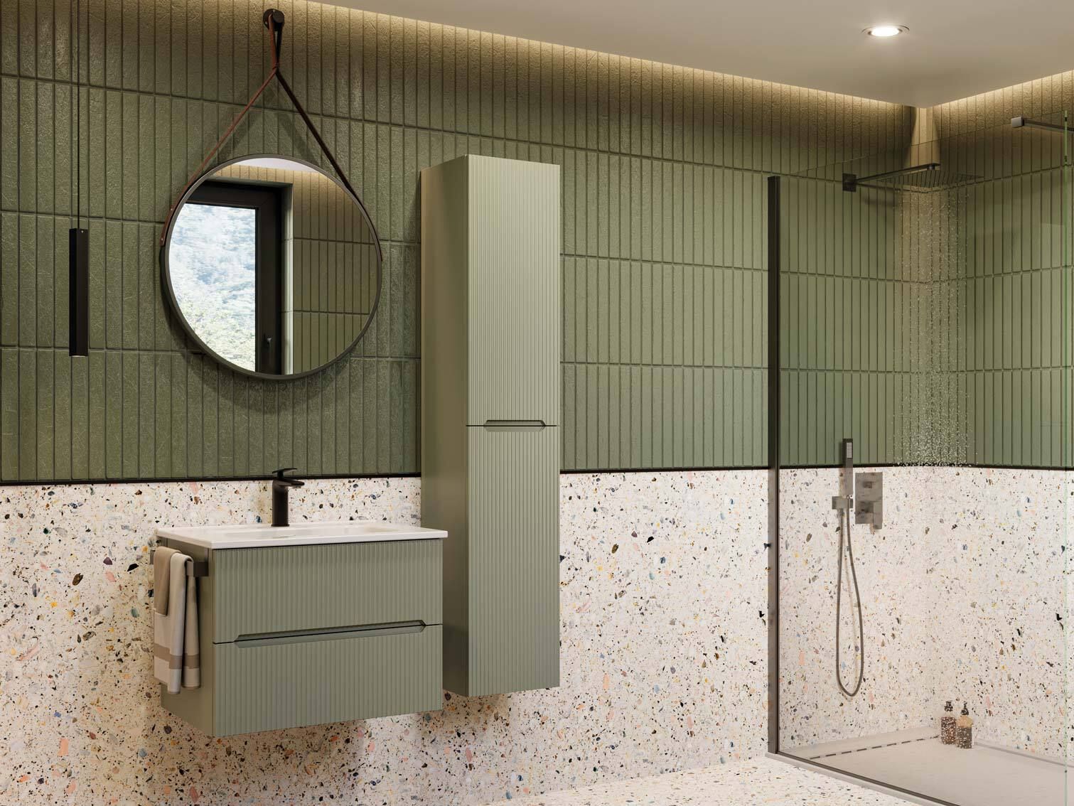 Деревянный подвесной умывальник со встроенным умывальником LEGNOBAGNO Verso ARCH-00032886