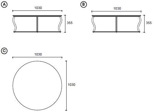Enza Home Низкий круглый журнальный столик из мдф и металла Angel sun-id-1475131 - Вид №4
