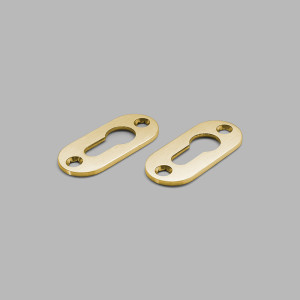 15343001410 Накладка цилиндра овальная с отверстием pz - латуньd line Knud Holscher