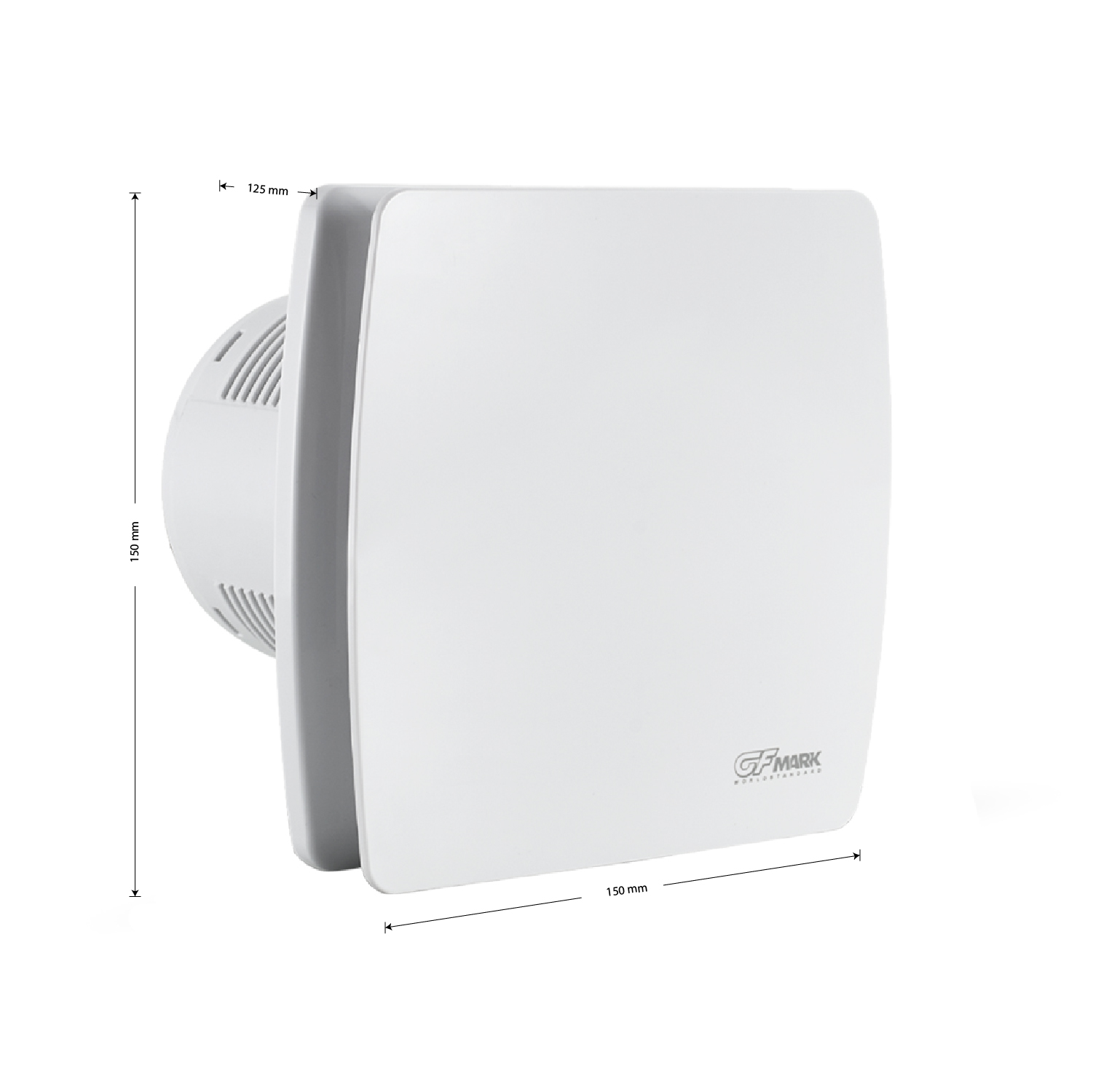 GFmark - Вытяжной вентилятор белый, ЗАКРЫТЫЙ, пластик АБС, d = 100 мм, с обратным клапаном и москитной сеткой, код: 5004  - Вид №3