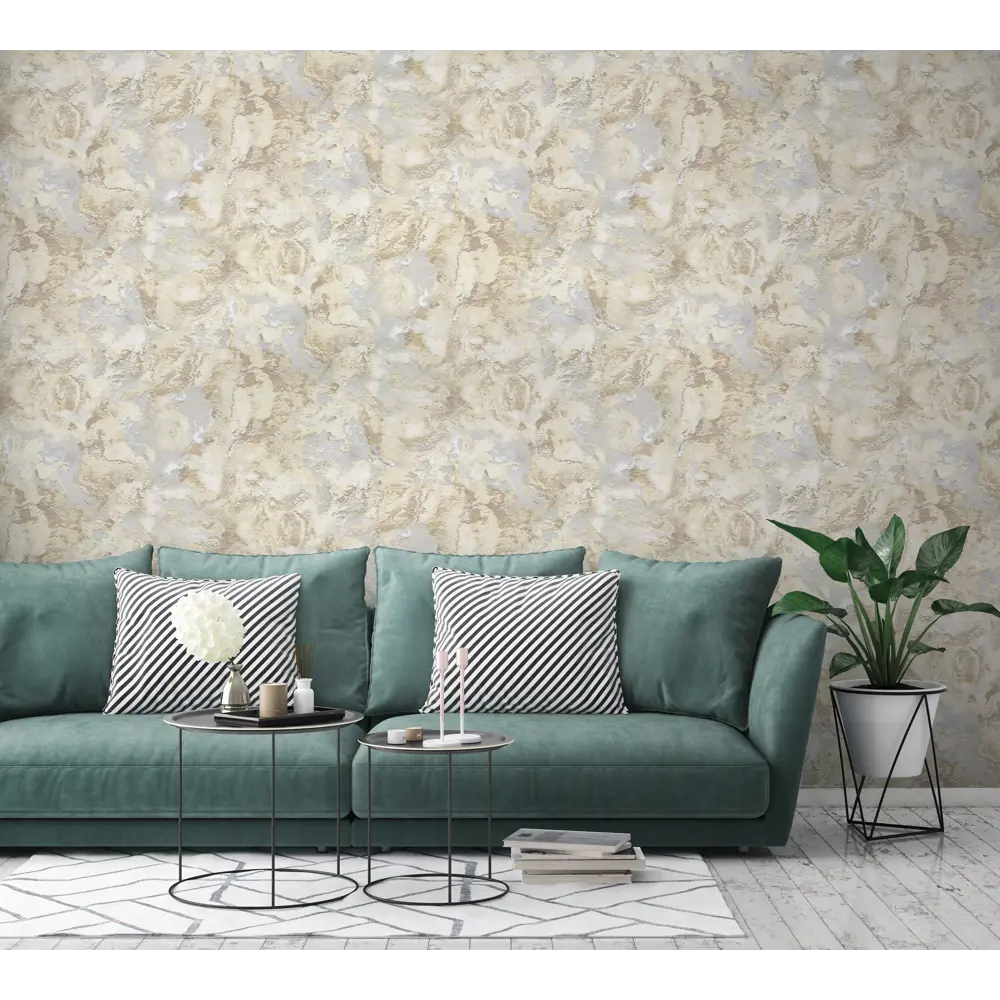 Флизелиновые обои ANTURAGE Atlantic - бежевые с текстурой горячего тиснения 84253147 STLM-0047516 - Вид №2