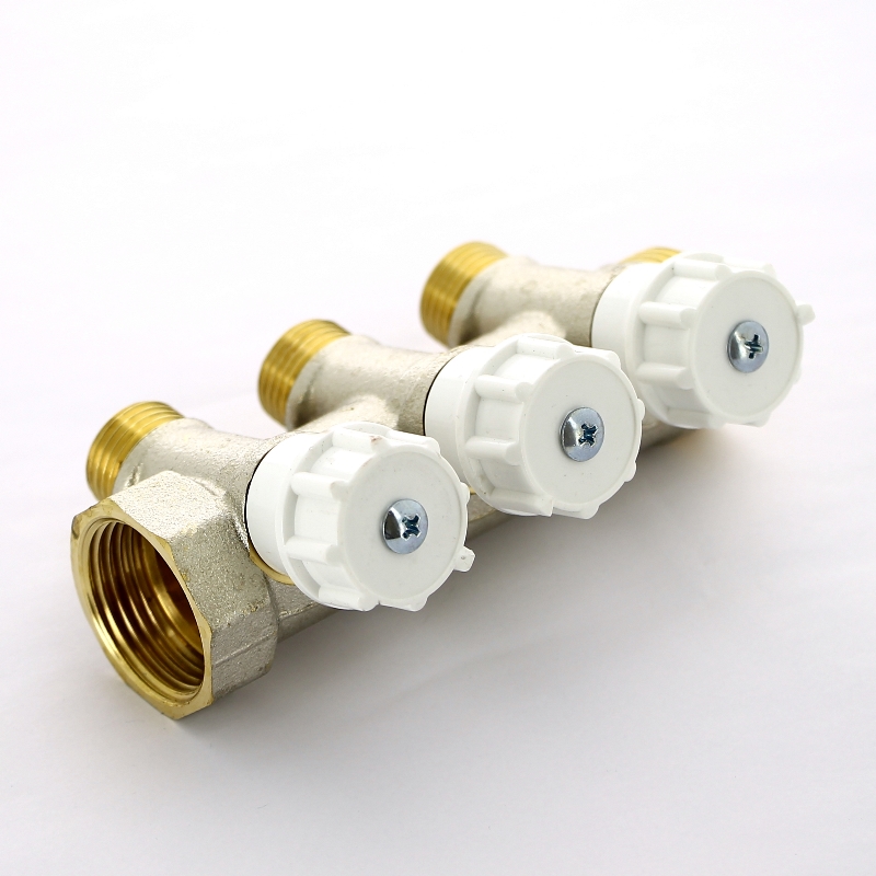 Коллектор НВ 1" с вентилями никелированный ITAP 3 выхода 1/2"Н 38мм 46513 - Вид №2