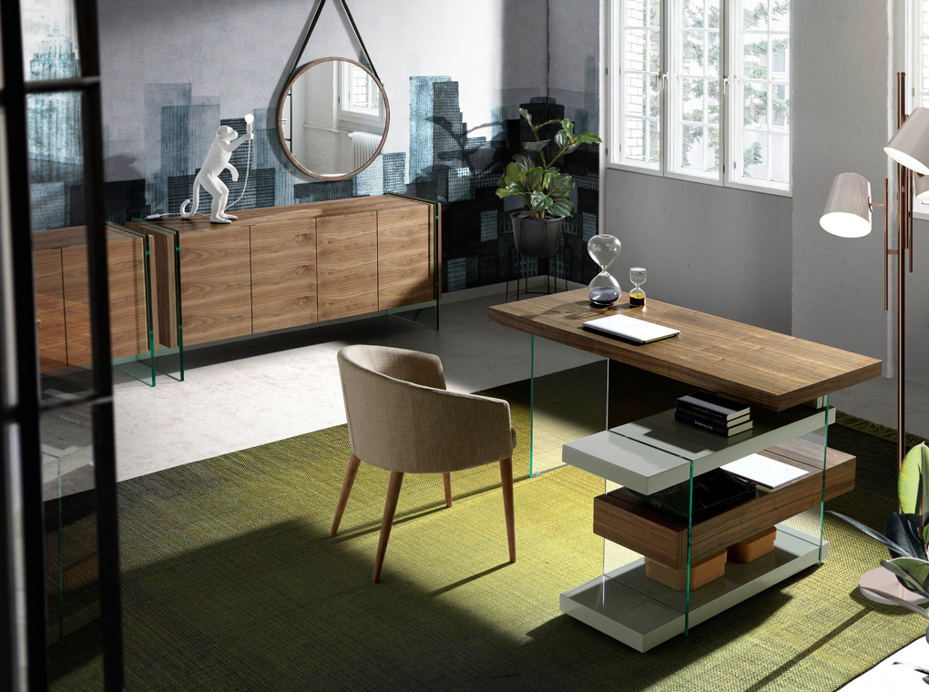 063531 Круглое зеркало с ореховой рамой -V36-NOGAL Angel Cerda CPMR27 