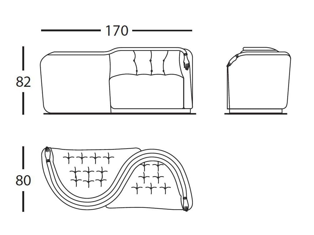 Кресло vis à vis capitonné из ткани BD Barcelona дали ARCH-00093776 - Вид №5