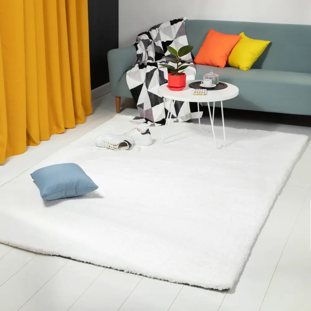 Ковер полиэстер Amigo Лавсан 120x180 см цвет белый STLM-2051947