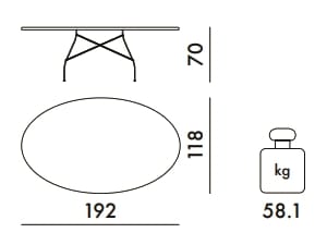 Овальный садовый стол со стальным основанием и столешницей из керамогранита Kartell GLOSSY ARCH-00018482 - Вид №2