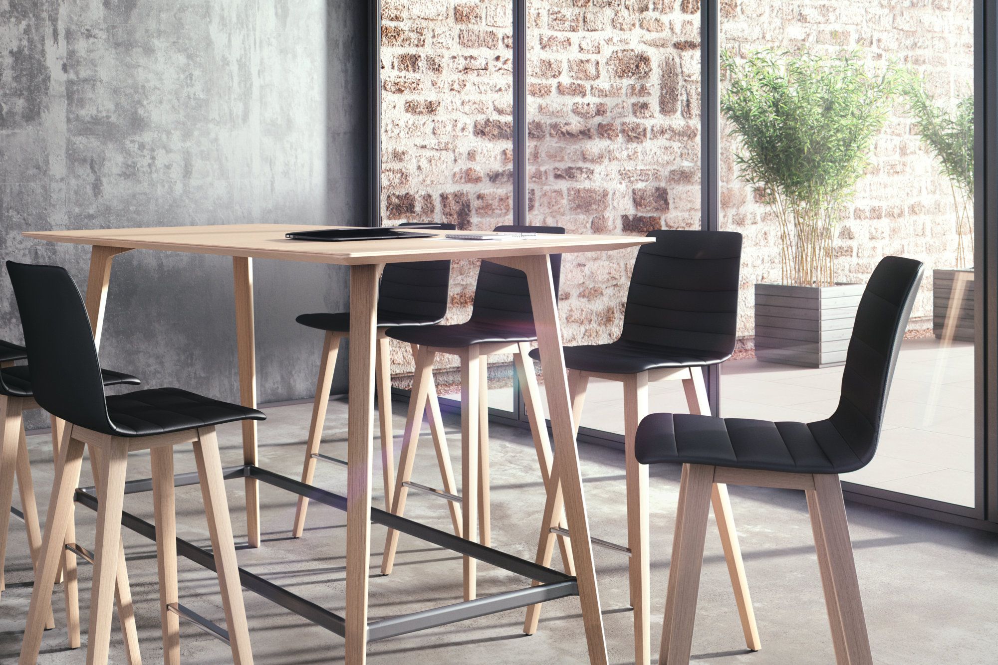 Высокий прямоугольный деревянный стол Brunner FINA ARCH-00085775 - Вид №2