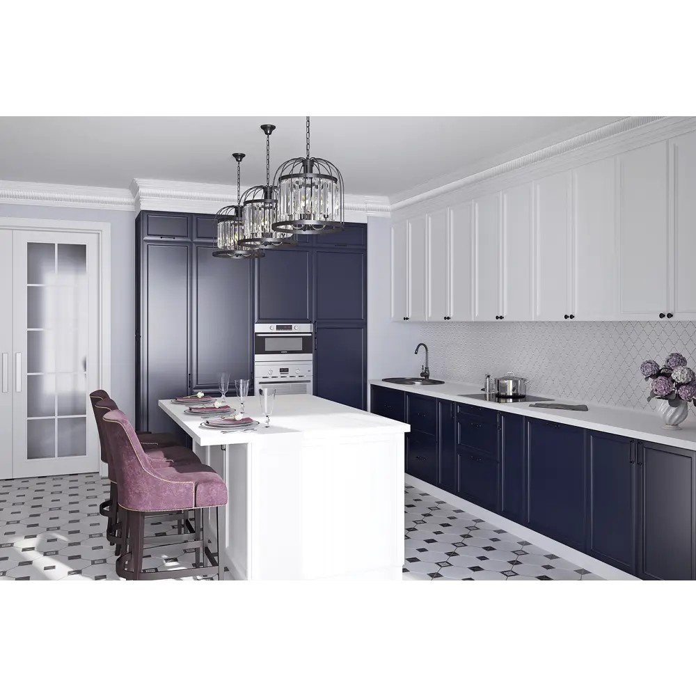 Фасад кухонный Delinia ID Реш синий 79.7×38.1 см для современного интерьера 82011040 STLM-0887053 - Вид №5