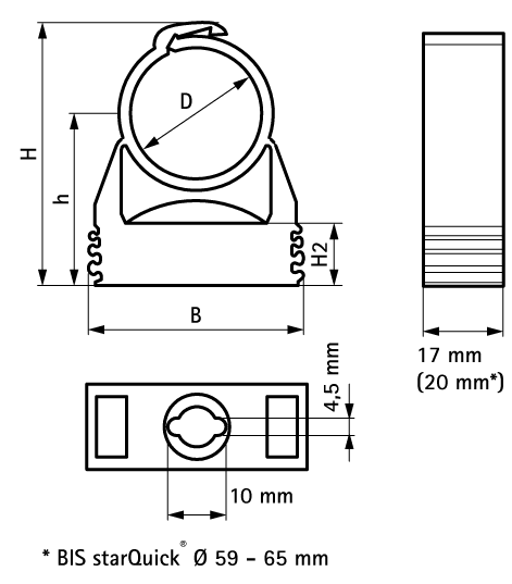 0855038 starQuick® Хомуты — белые для сантехнических труб и труб с электрокабелями для крепления стене, полу или потолку walraven  - Вид №1