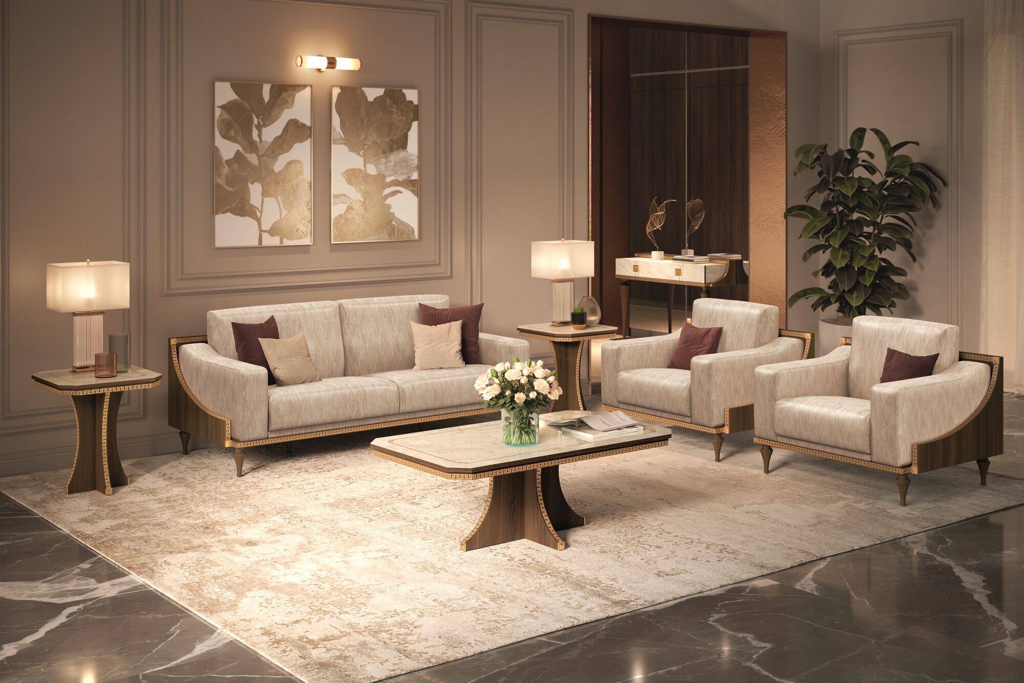 3-местный тканевый диван Arredoclassic Romantica ARCH-00088770 - Вид №1