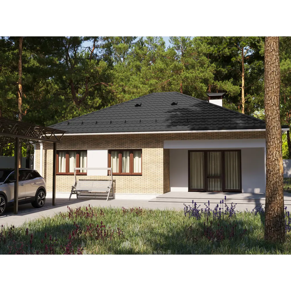 Металлочерепица 0.45 мм 1500x1180 мм RAL 7024 серый 82922580 STLM-2060814 Santreyd  - Вид №2
