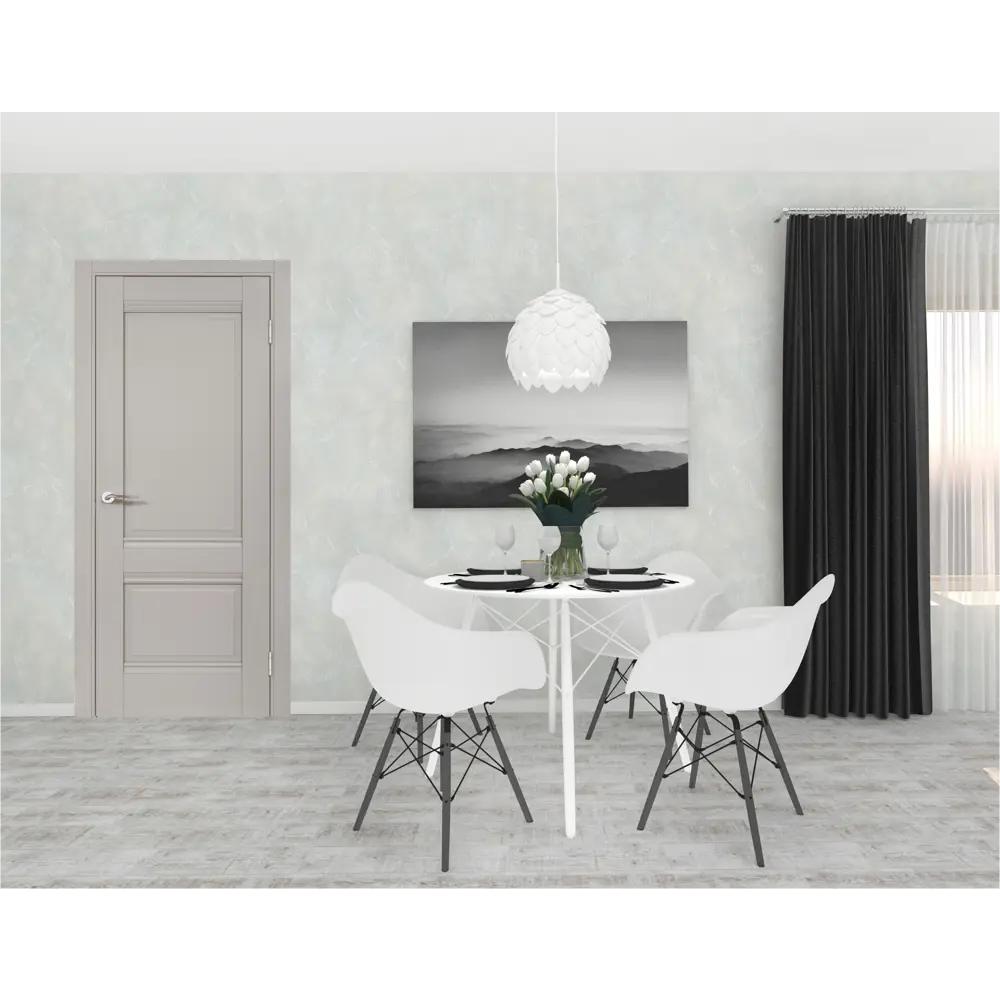 Комплект двери Классико-42 глухая 70x200 см Hardflex серый с добором 200 мм PORTIKA STLM-2071793 - Вид №1