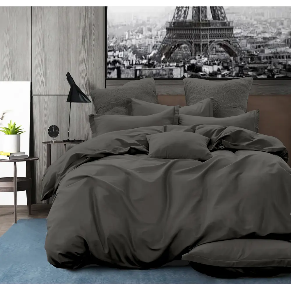 Простыня Cottonika Гамма А 180x200x20 см бязь на резинке темно-серый STLM-2182135 - Вид №2