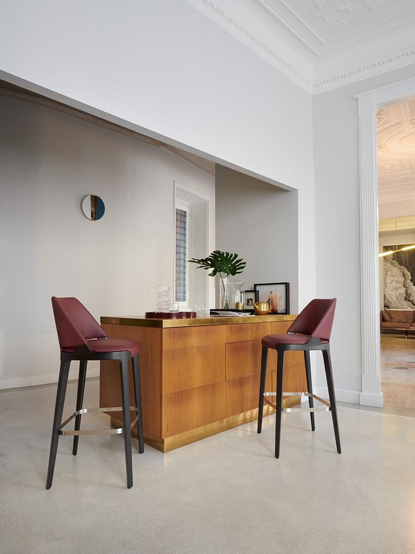 Potocco Кожаный барный стул с подставкой для ног Velis 942/a - Вид №2