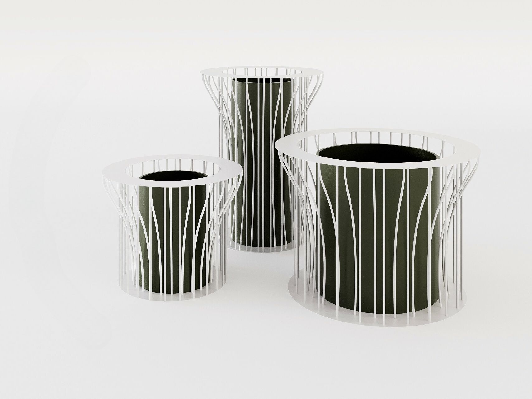 Круглый стальной садовый горшок с порошковым покрытием iSimar Ривьера ARCH-00003000