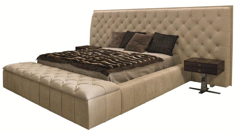 Longhi Двуспальная кровать из кожи с тафтинговым изголовьем Loveluxe W 810 - Вид №3