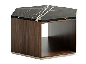 Деревянный журнальный столик с мраморной столешницей