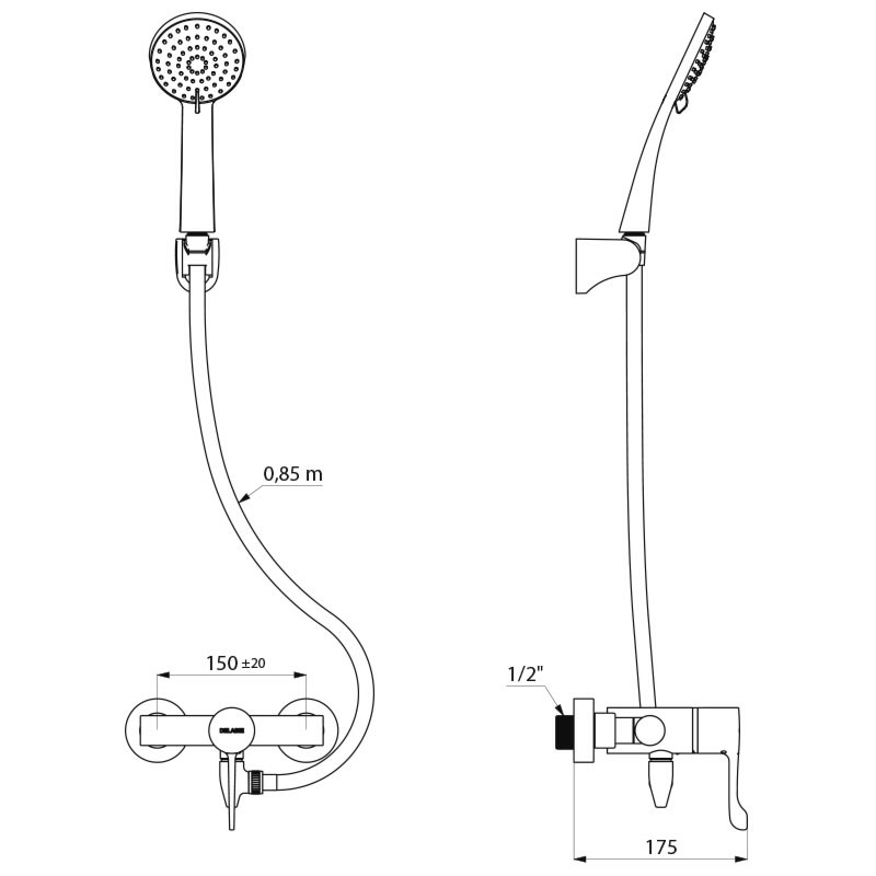 H9630SHYG Душевой комплект с термостатическим смесителем DELABIE  - Вид №1