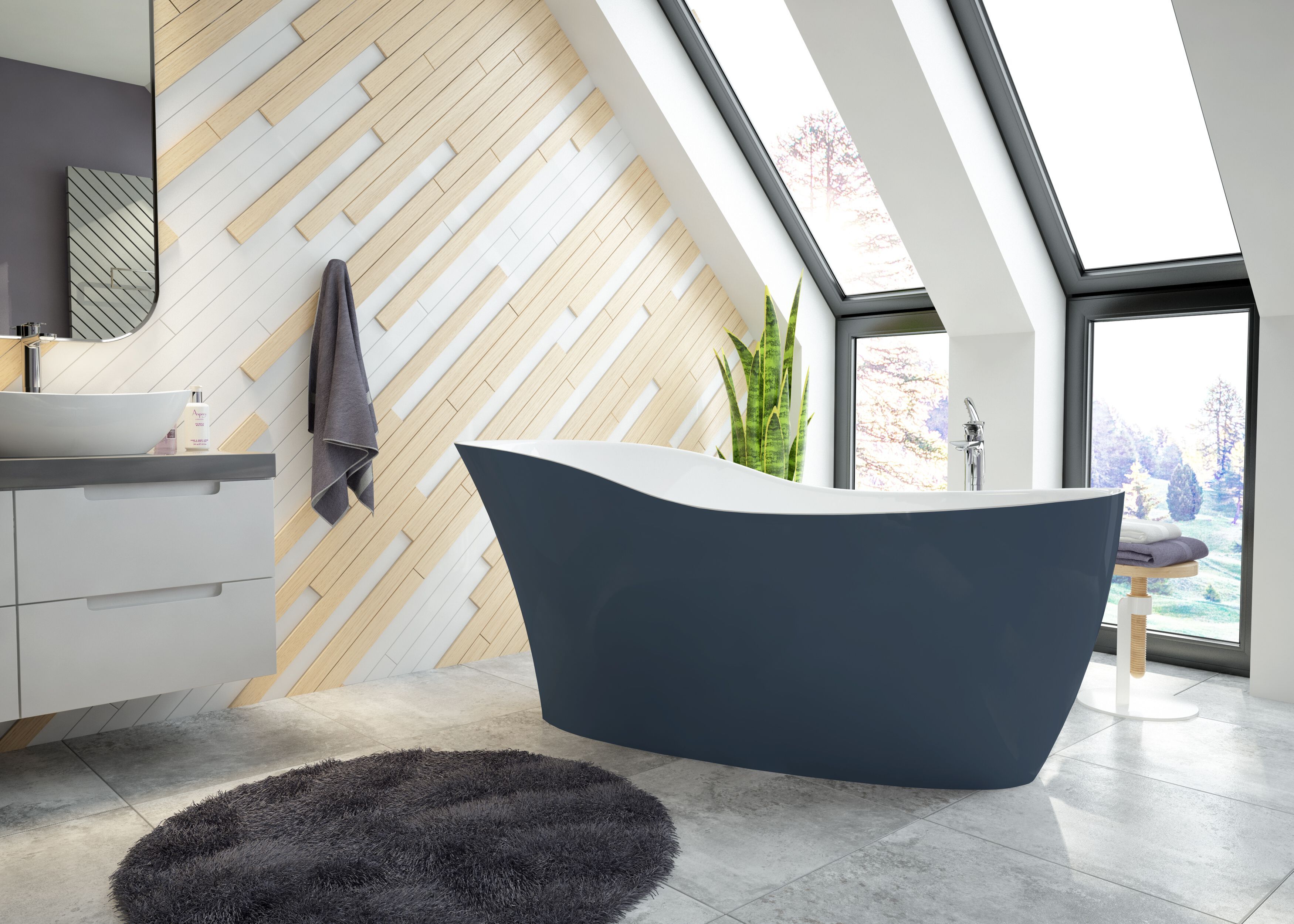 Овальная ванна в центре комнаты в Solique HOESCH Намюр ARCH-00067667 - Вид №2