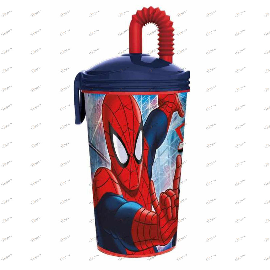 Стакан с соломинкой "Человек-паук", 430 мл ND PLAY ЧЕЛОВЕК-ПАУК 336003 Синий Santreyd 