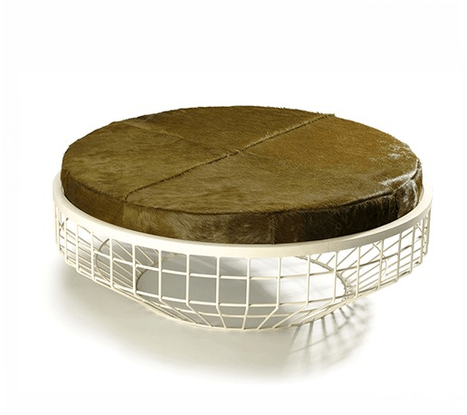 Mambo Unlimited Ideas Низкий круглый журнальный столик с обитой столешницей Air sun-id-1508620 - Вид №2